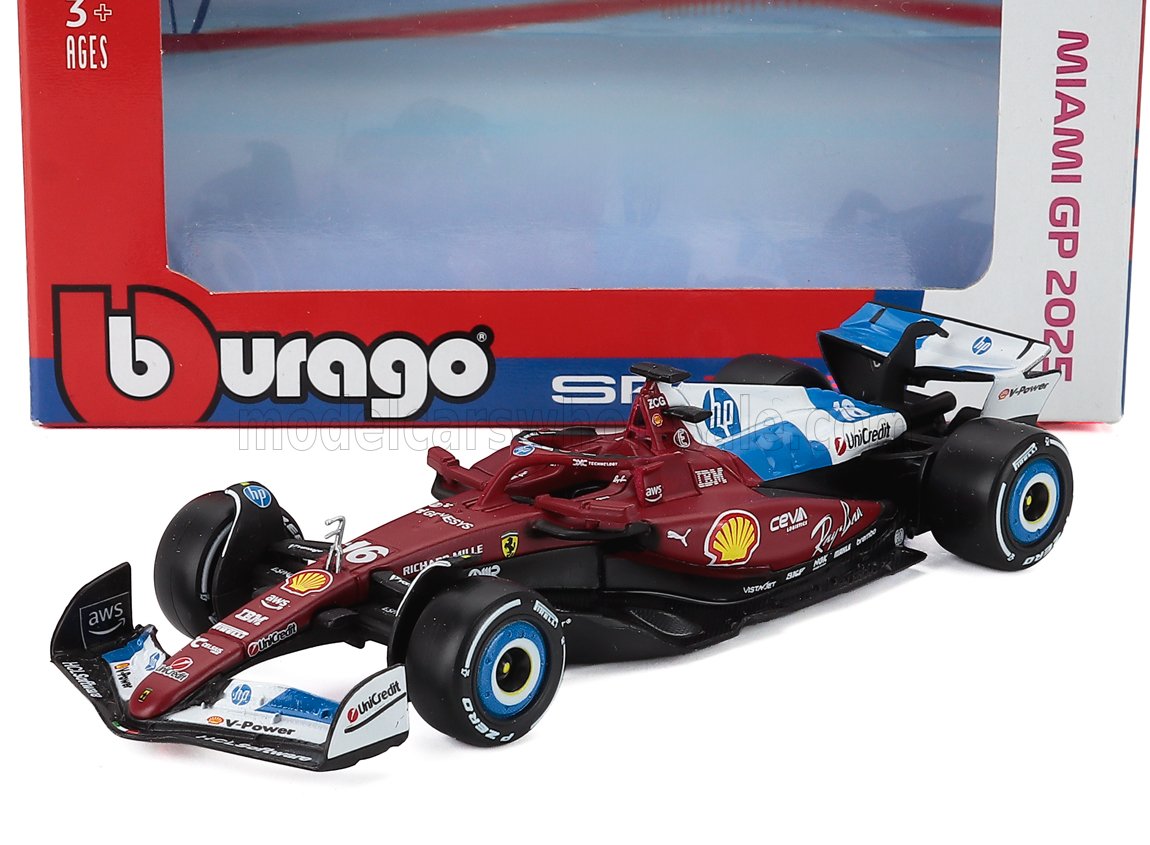 1:43 FERRARI F1  Sf-25 Team Scuderia Ferrari Hp №16 Miami Gp (2025) Charles Leclerc, Red White Blue - 18-36853-L-MIAMI