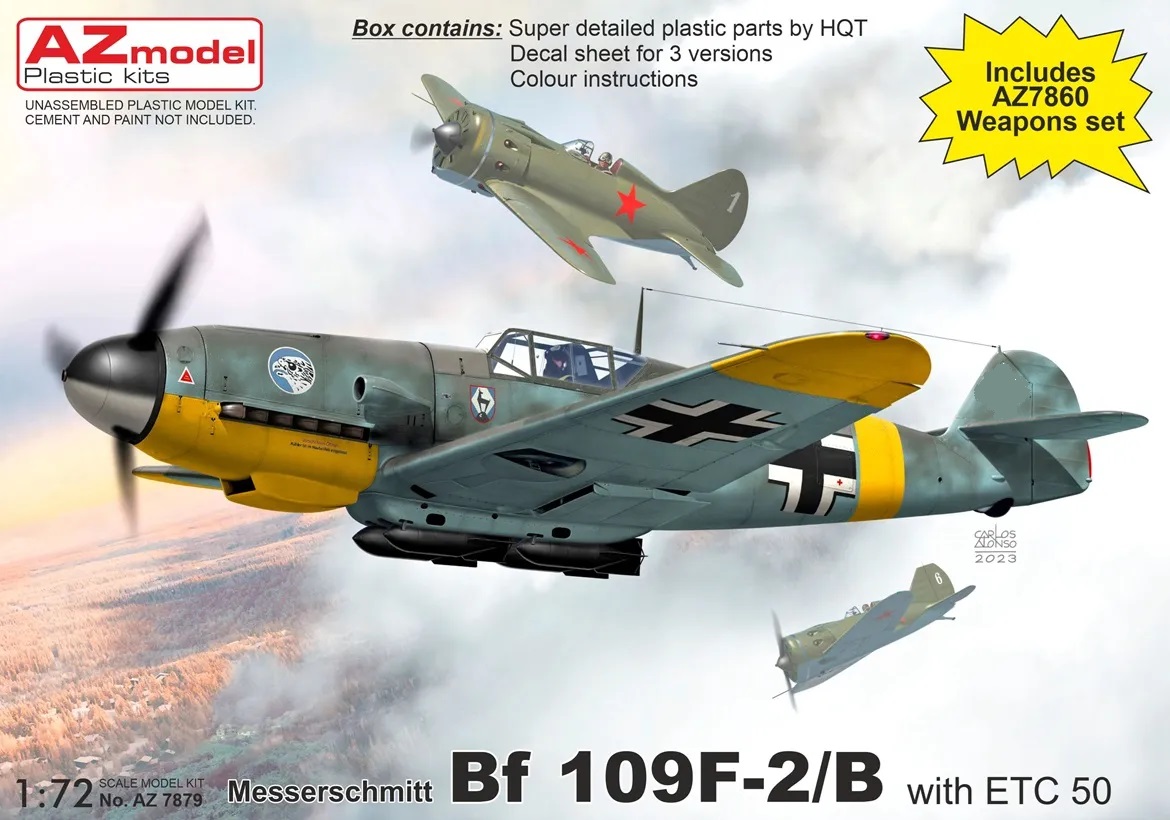 1:72 Сборная модель Bf109F-2B with ETC 50 - AZ7879