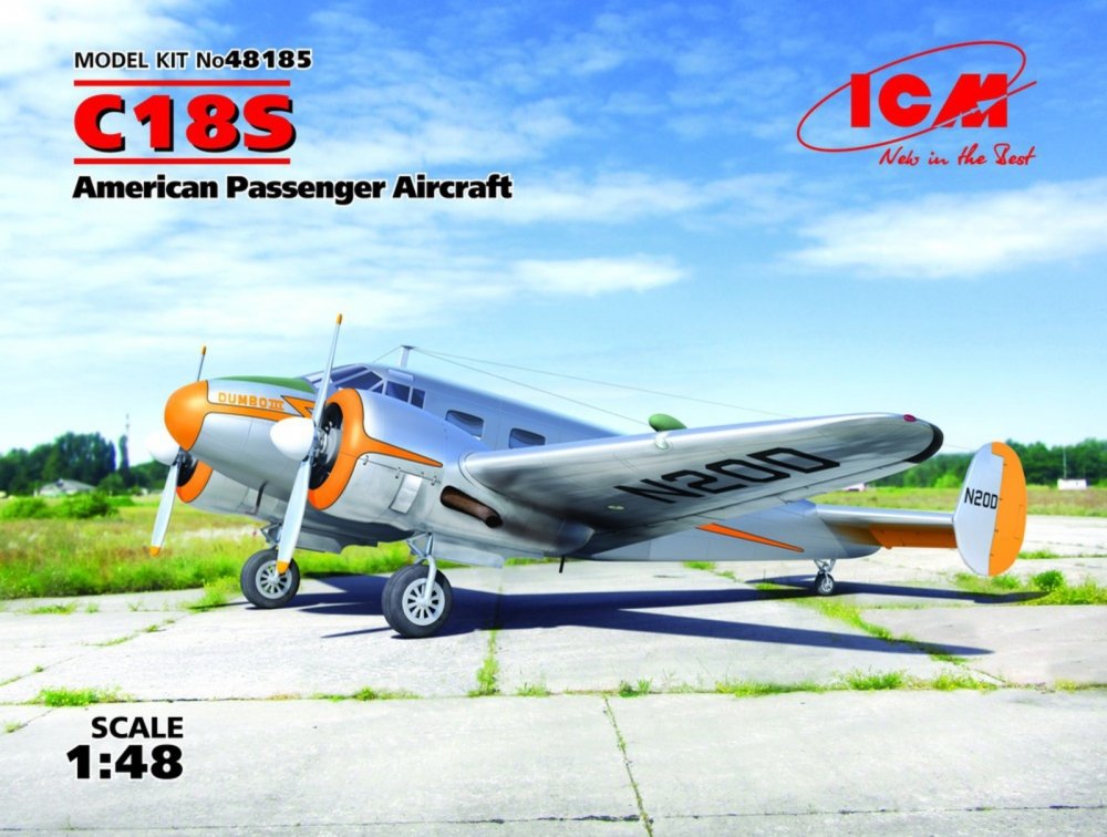 1:48 Сборная модель C18S Американский пассажирский самолет - 48185