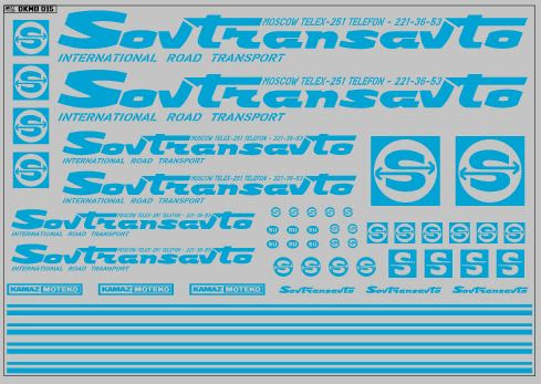 1:43 Декаль Sovtransavto для грузовиков, голубой - DKMB0015