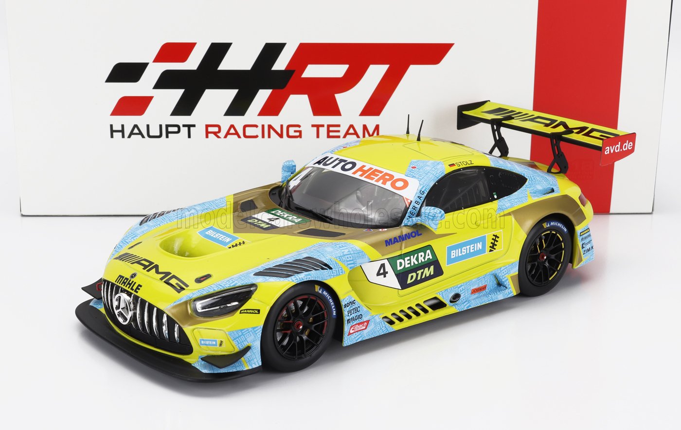 1:18 MERCEDES-BENZ Amg Gt3 Evo Team Hrt N 4 Winner Race 2 Nurburgring Dtm (2022) Luca Stolz, Yellow Light Blue - HRT-I-AMG-22-1804-DT