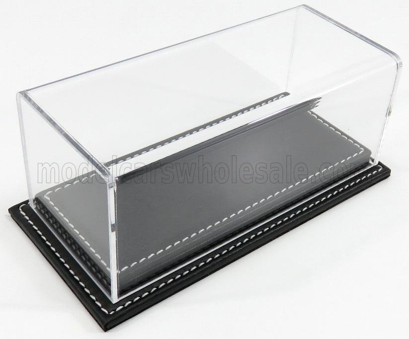 1:43 VETRINA DISPLAY BOX Molhouse Base In Pelle Nera - Leather Base Black - Lungh.lenght Cm 17 X Largh.width Cm 8 X Alt.height Cm 7 (altezza Interna 5.2 Cm ), Plastic Display - ATL10085