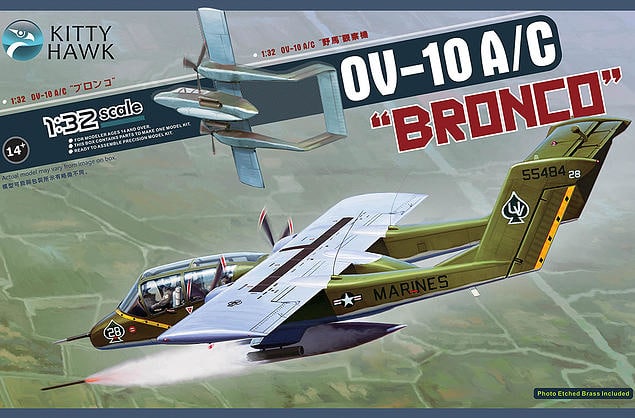 1:32 Сборная модель Американский легкий штурмовик North American OV-10A / B Bronco - KH32004