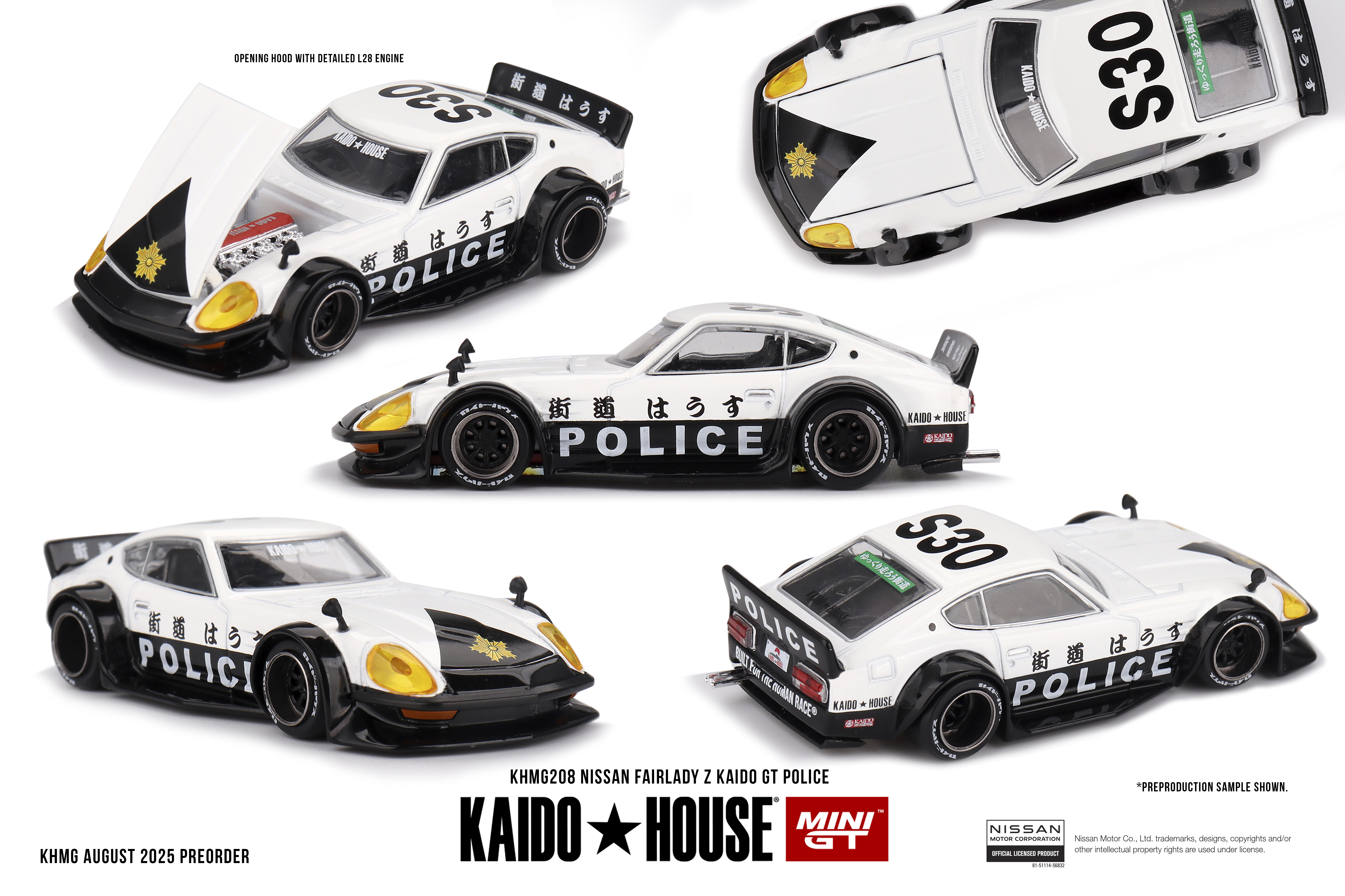 1:64 NISSAN Fairlady Z Kaido GT Police, white - KHMG208