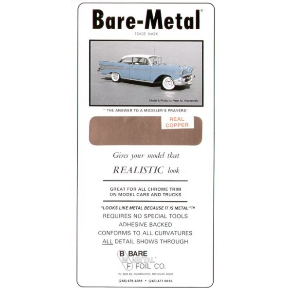 Самоклеющаяся фольга BARE-METAL 017 REAL COPPER (реалистичная медь), 152 х 298 мм - BMF-017