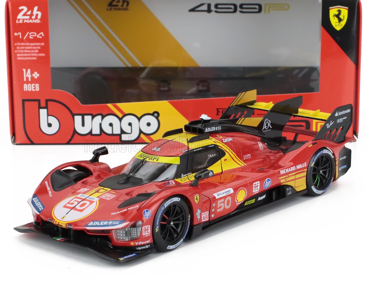 1:24 FERRARI 499p 3.0l Turbo V6 Team Ferrari Af Corse №50 Winner 24h Le Mans 2024 Antonio Fuoco - Miguel Molina - Nicklas Nielsen, Red - 26312