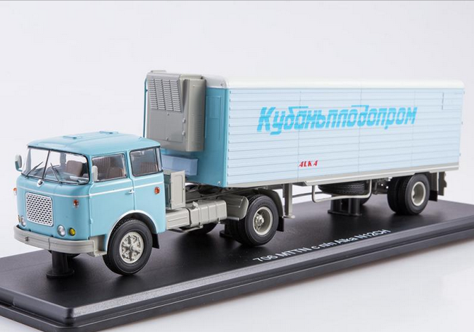 1:43 SKODA 706 MTTN c полуприцепом Alka N12CH Кубаньплодопром, голубой / серый - SSM7066