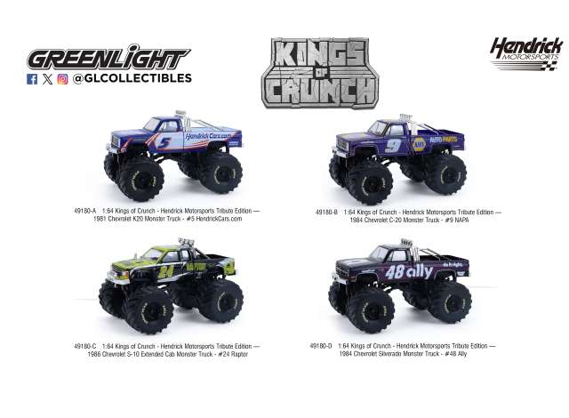 1:64 Набор из 4-х моделей Kings of Crunch- *Hendrick Motorsports* - 49180~4