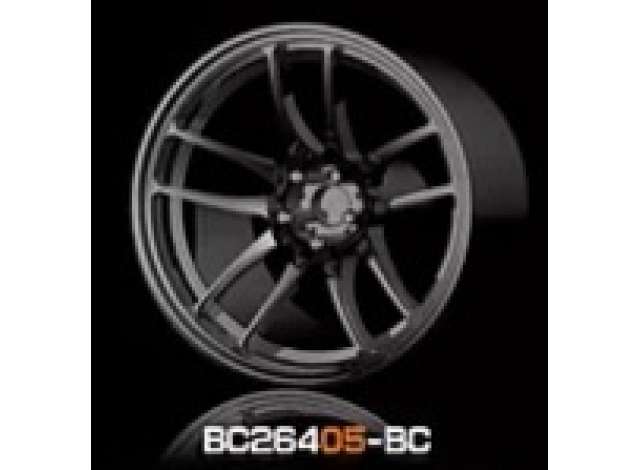 1:64 ABS Wheel & Rim set, black chrome - BC26405-BC