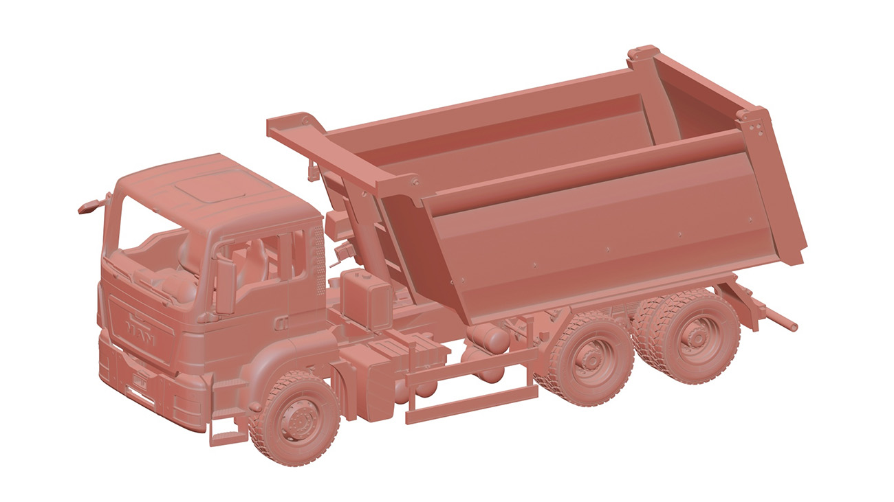 1:43 Сборная модель MAN 6х4 с надстройкой самосвальной БЦМ - am43031023