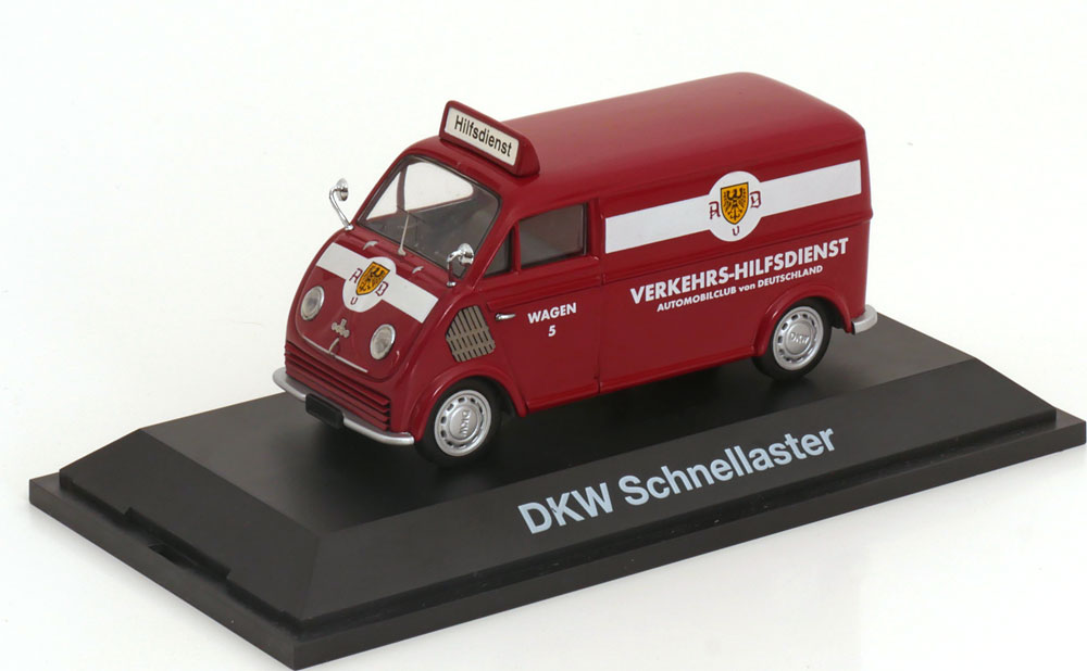 1:43 DKW Schnellaster Verkehrs-Hilfsdienst, red white - 02397
