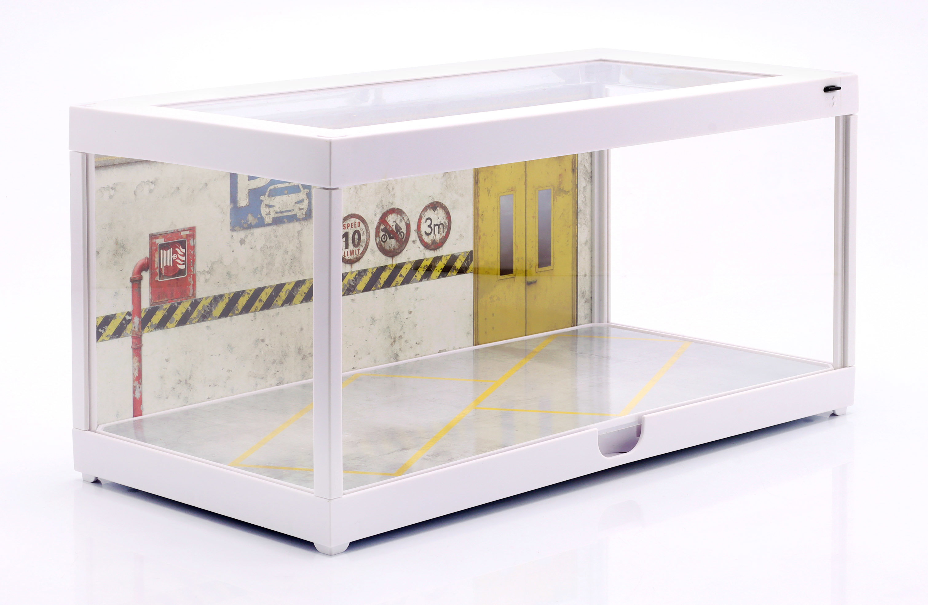 1:18 Diorama Single display case white with LED lighting for scale 1:18 / 1:24 Triple9, white / transparent - T9-248810W