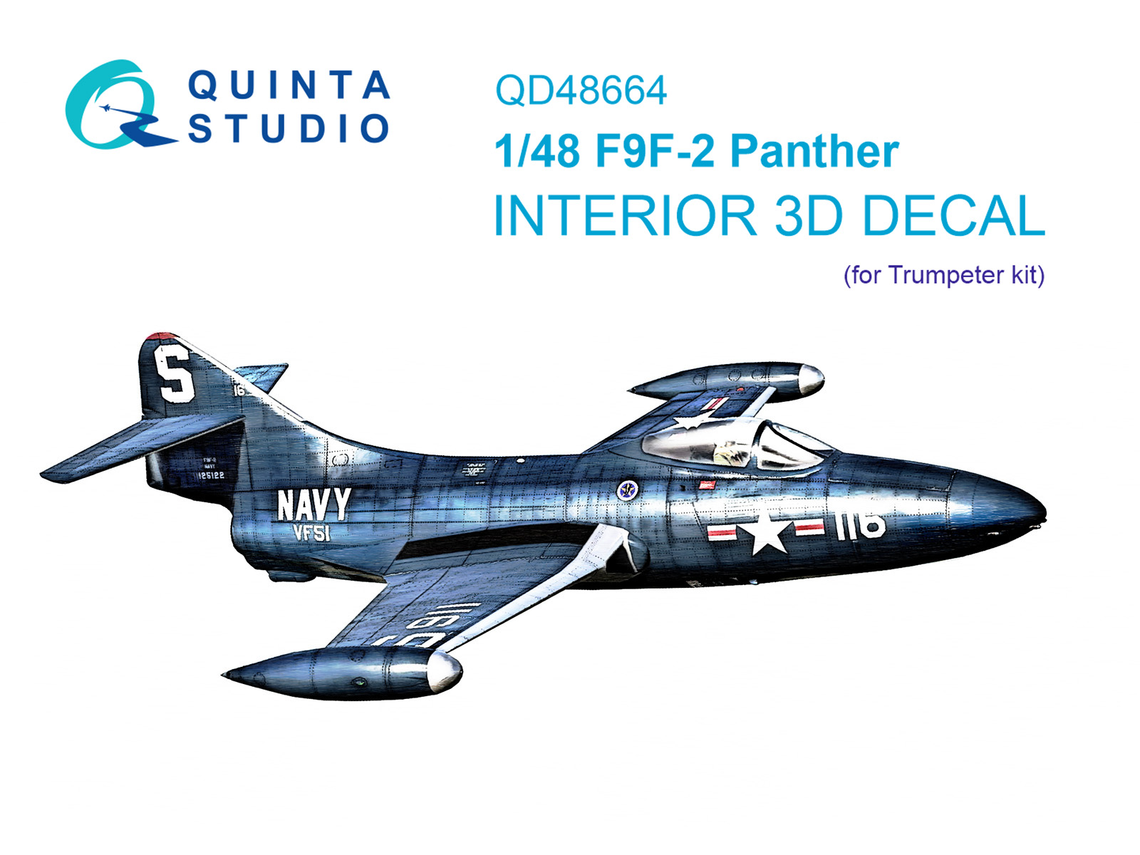 1:48 3D Декаль интерьера кабины F9F-2 Panther (Trumpeter) - QD48664