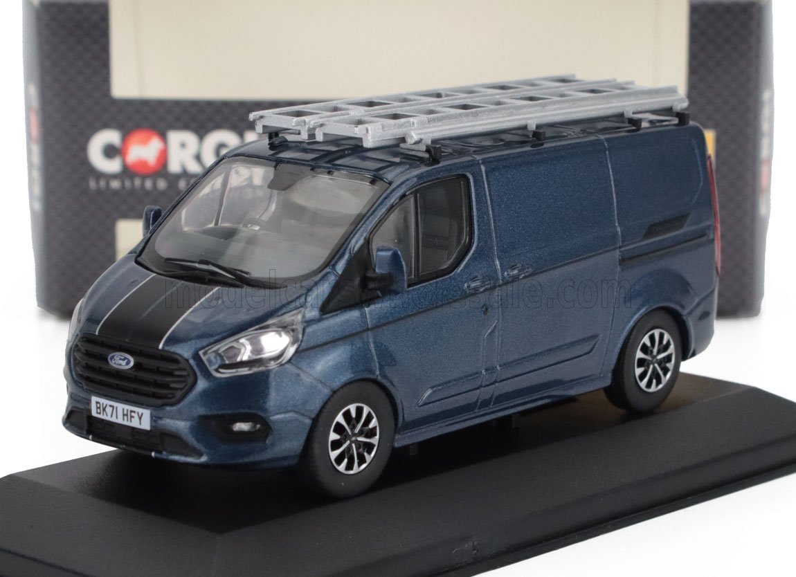 1:43 FORD Transit Custom Van (2018), Blue Met - VA15104