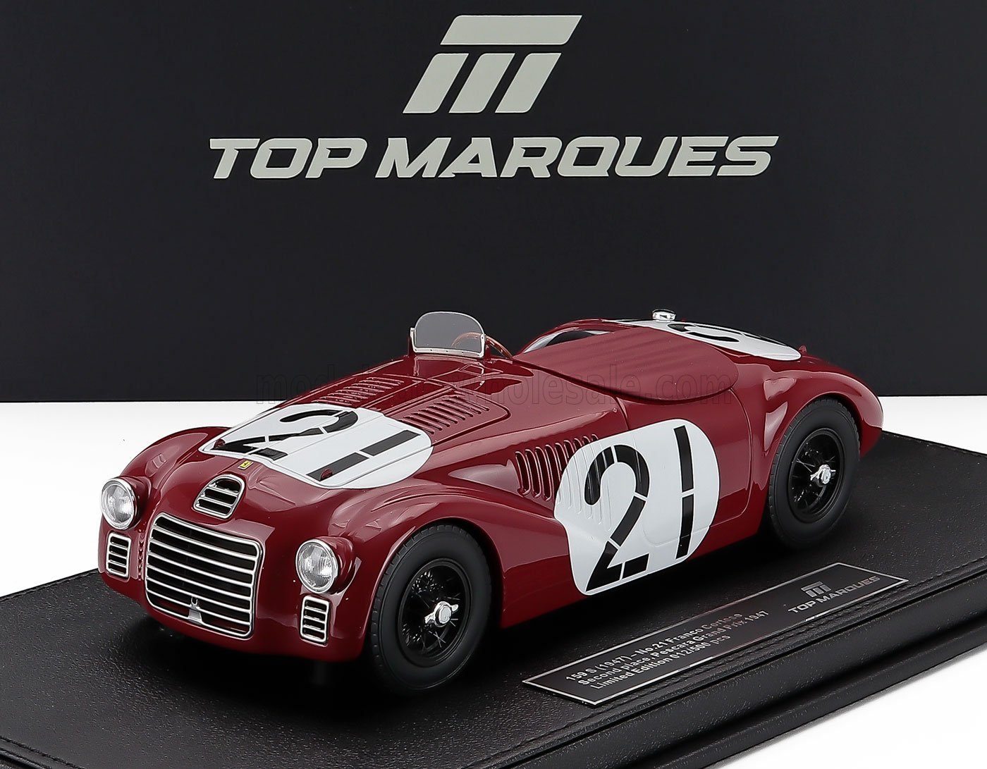 1:18 FERRARI 125s Spider №21 2nd 12h Pescara Franco Cortese, Rosso Mugello (1947), Red - TOP141C