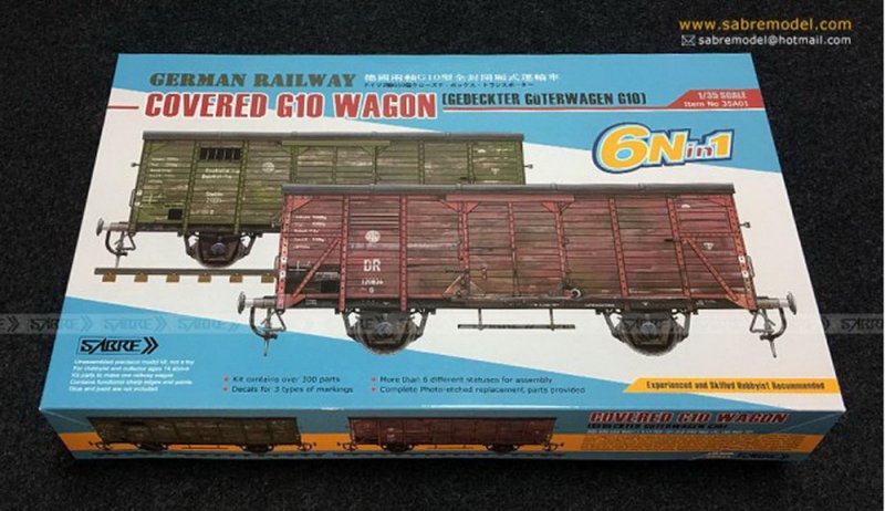 1:35 Сборная модель German Railway Covered G10 Wagon - 35A01