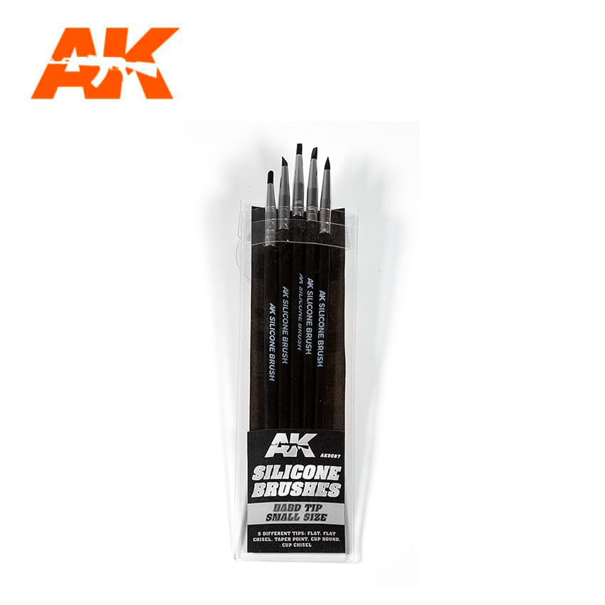Силиконовые кисти маленького размера, твёрдый наконечник (5 шт.) - AK9087