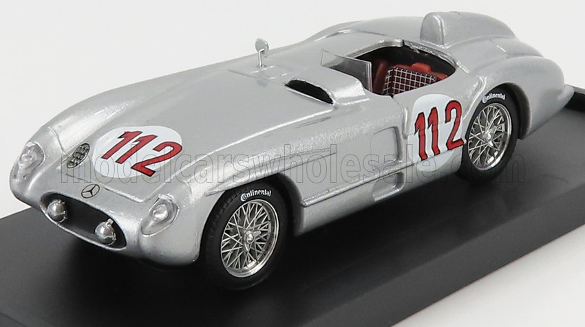 1:43 MERCEDES BENZ 300 Slr Roadster N 112 Targa Florio 1955 Jan Manuel Fangio, Silver - R189-UPD-2021