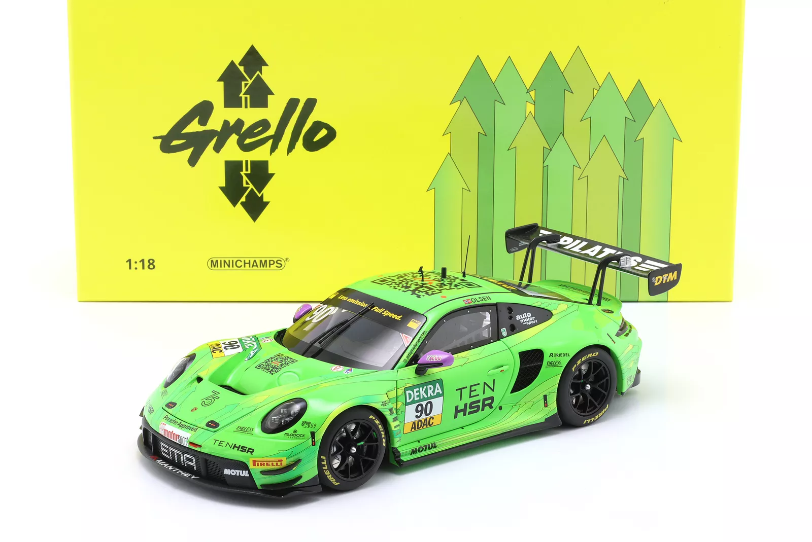 1:18 PORSCHE 911 GT3 R #90 Team Manthey 2nd Hockenheim DTM D. Olsen (2023), green - MG-M-911-DTM-#90-23-1801