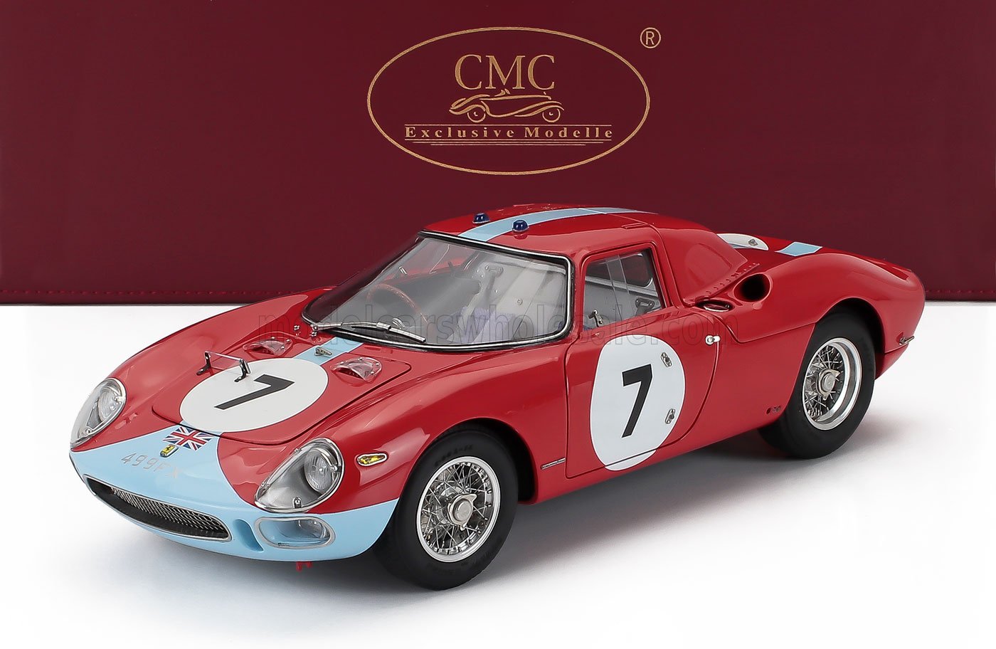 1:18 FERRARI 250lm Ch. N5895 №7 Winner 12h Reims (1964) Graham Hill - Joachim Bonnier, Red - M-261