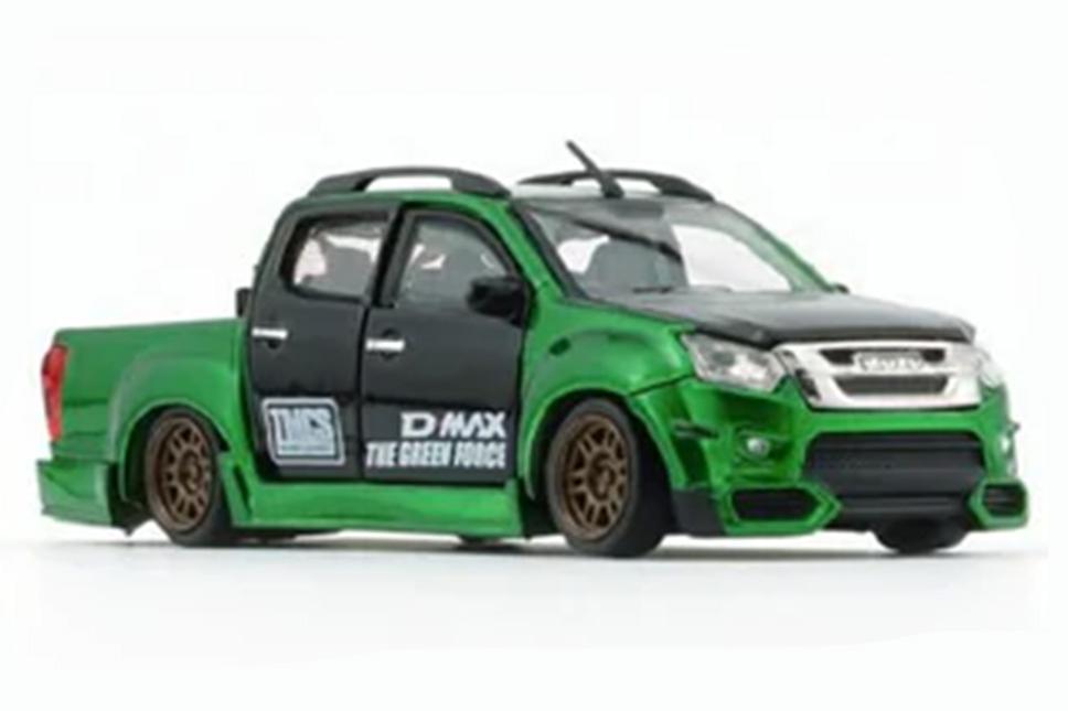 1:64 ISUZU D-Max Low Rider *Malaysia Excluisive* TMCS 2025 (2018), metallic green - BM64B0466Rhd