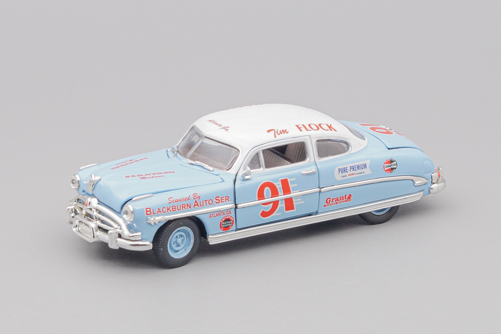 1:43 HUDSON Hornet #91 Nascar Tim Flock - Jocko Flocko 1952, white / blue - RB3402SP