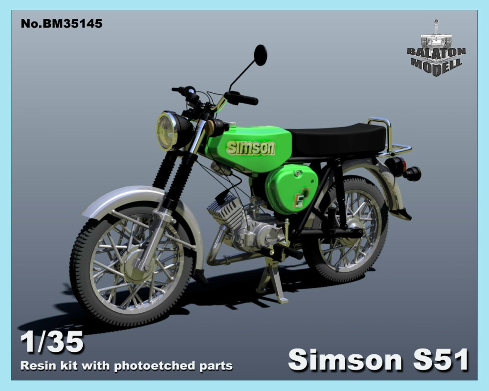 1:35 Сборная модель мотоцикл Симсон С51 / Simson S51 motorcycle (BCC) - BM35145