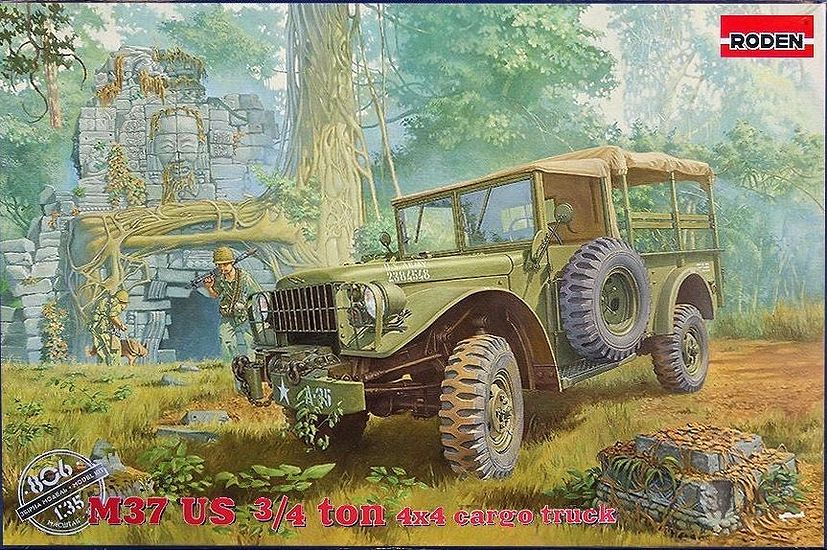 1:35 Сборная модель Американский грузовой автомобиль Dodge M-37 3/4 ton 4x4 - 806