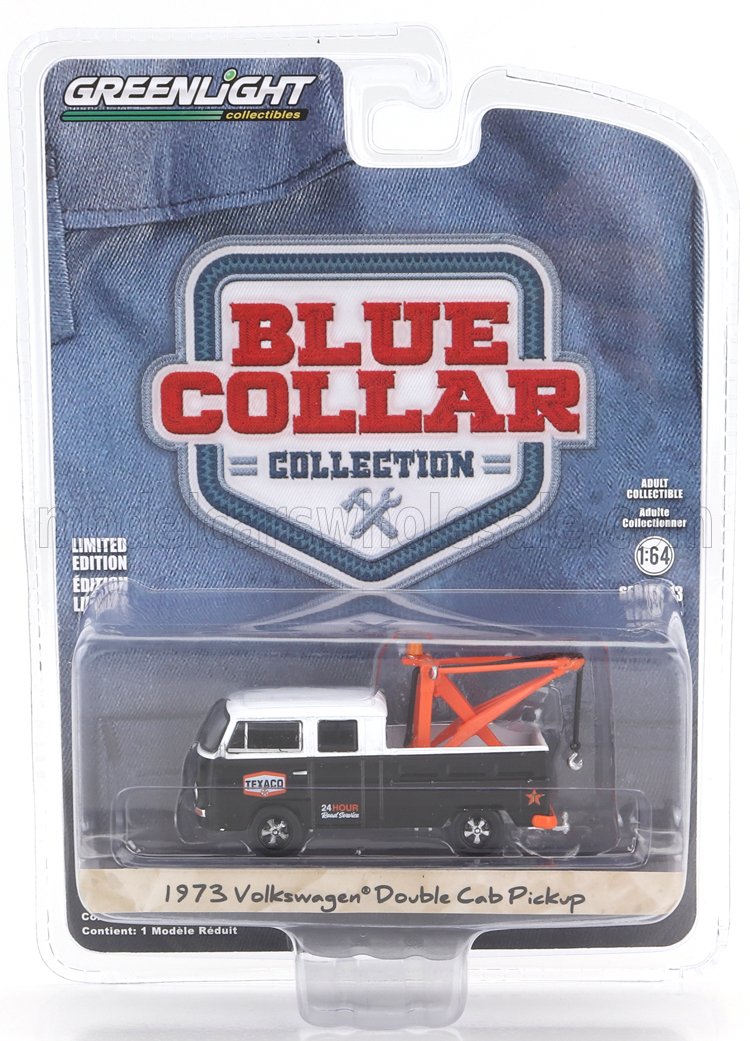 1:64 VOLKSWAGEN T1 Type 2 Pick-up Double Cabine Texaco 24h Road Service Wrecker (1973), Black White - 35280-B