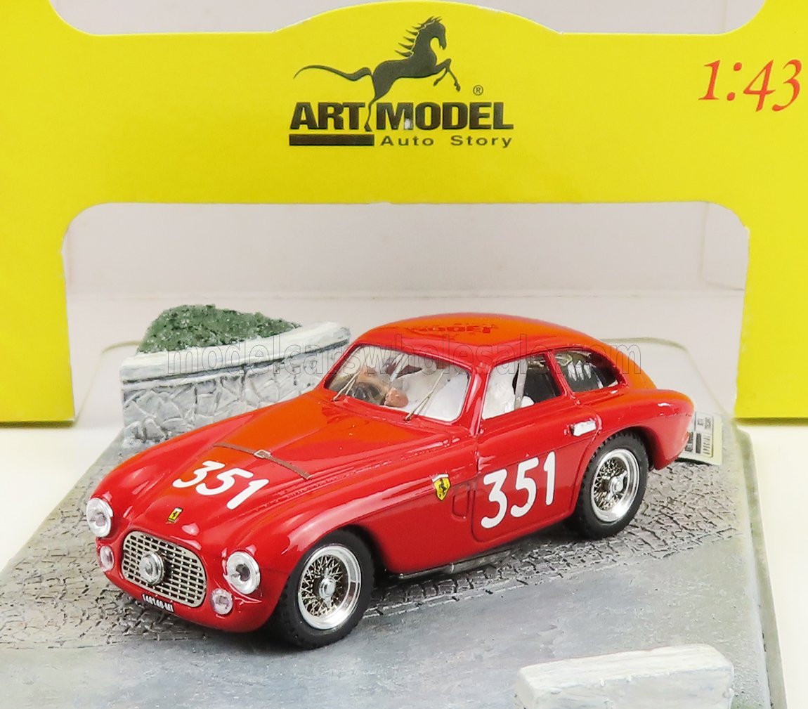 1:43 FERRARI 166mm Berlinetta Touring Sn020i №351 Mille Miglia (1951) G.rota - R.toscano, Red - ART910