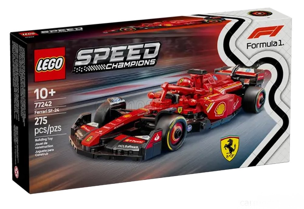1:25 FERRARI Lego Speed Champion - F1  Sf-24 Team Scuderia Ferrari Season 2024 - 275 Pezzi - 275 Pcs, Red Black - 77242