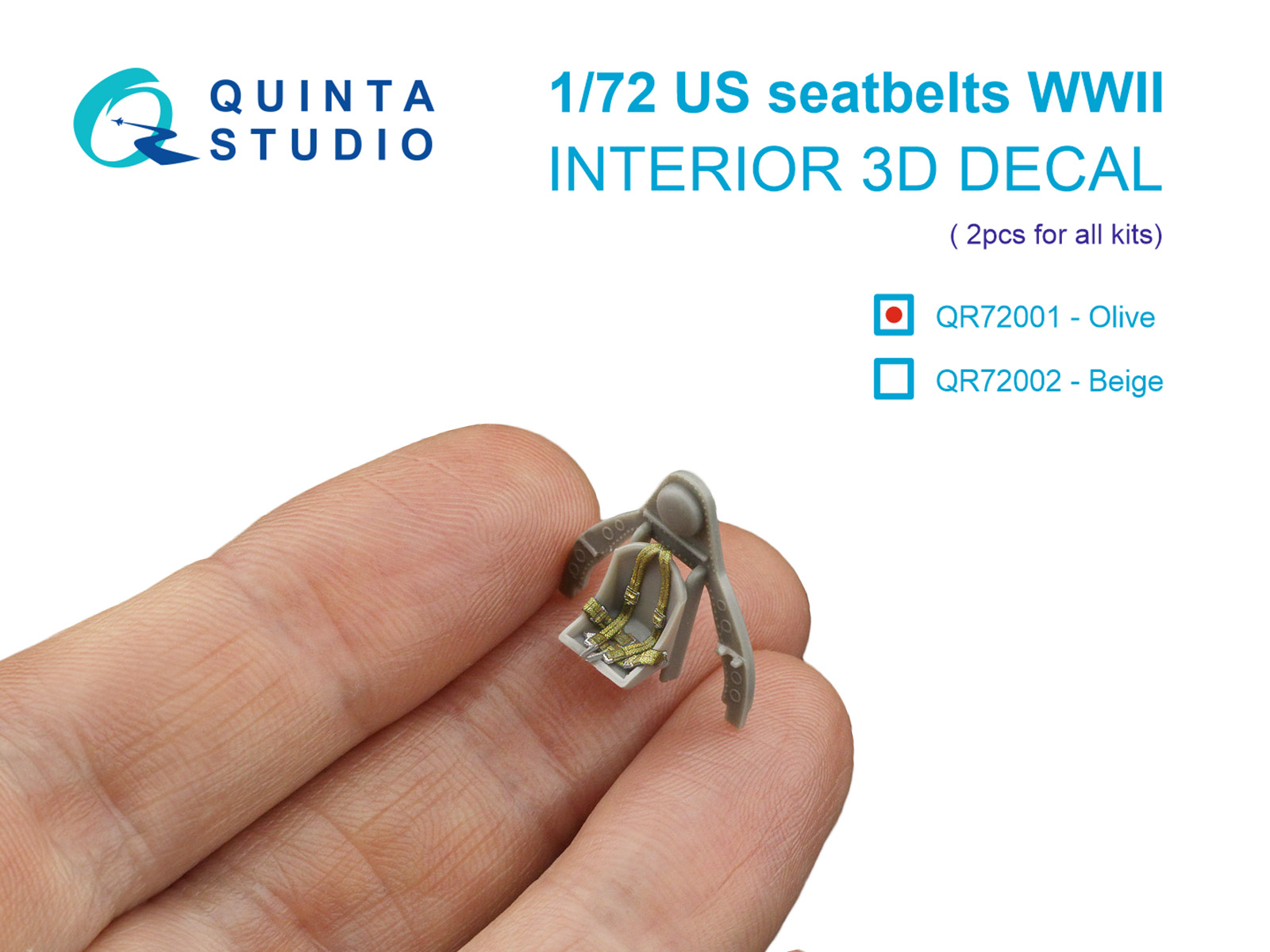 1:72 3D Декаль Комплект ремней для самолета ВВС США, хаки, ВМВ (2 шт) - QR72001
