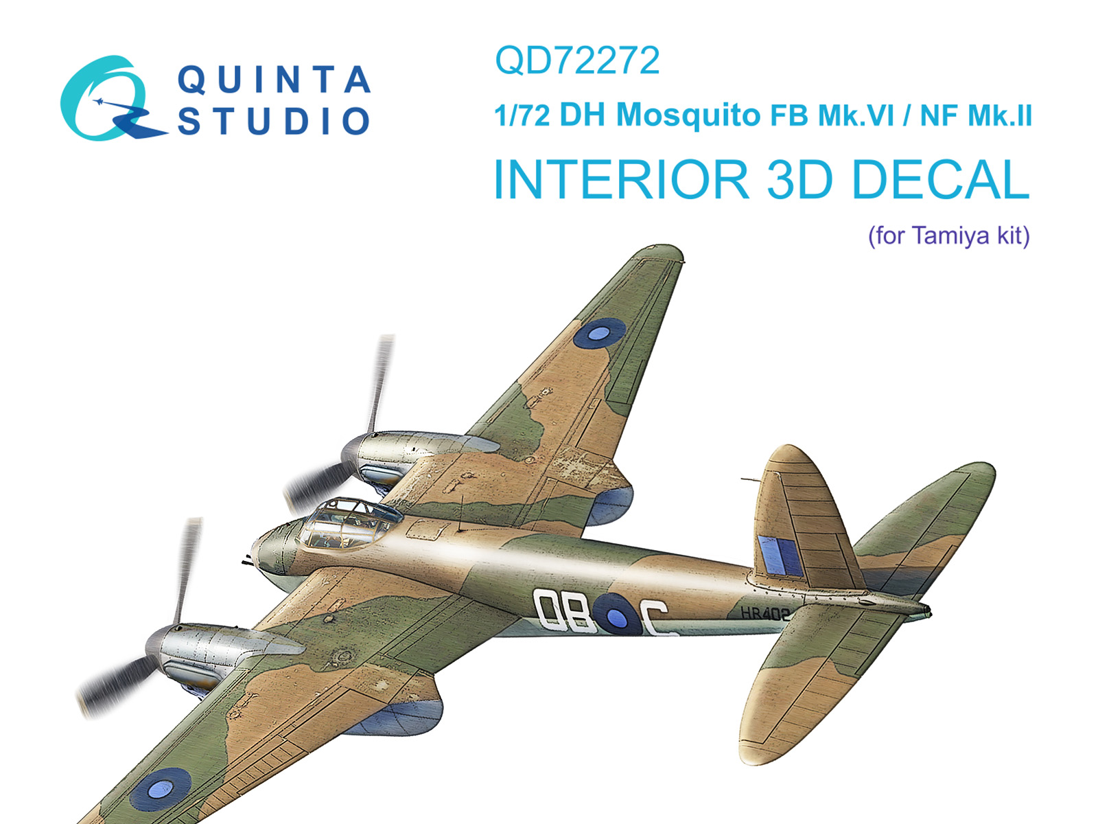 1:72 3D Декаль интерьера кабины DH Mosquito FB Mk.VI/NF Mk.II (Tamiya) - QD72272