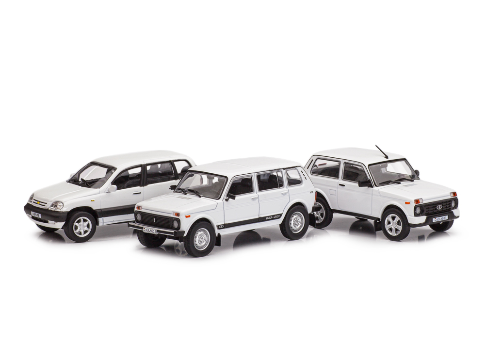 1:43 Набор Белые Нивы: Niva Urban, Волжский 2131, Волжский 2123 - ARM004+011+012