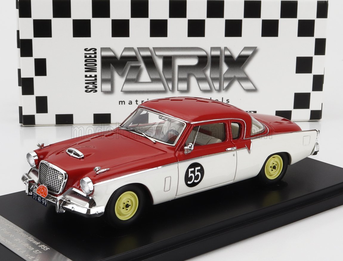 1:43 STUDEBAKER Power Hawk N 55 Rally Tulip (1956), Red White - MXR51805-011