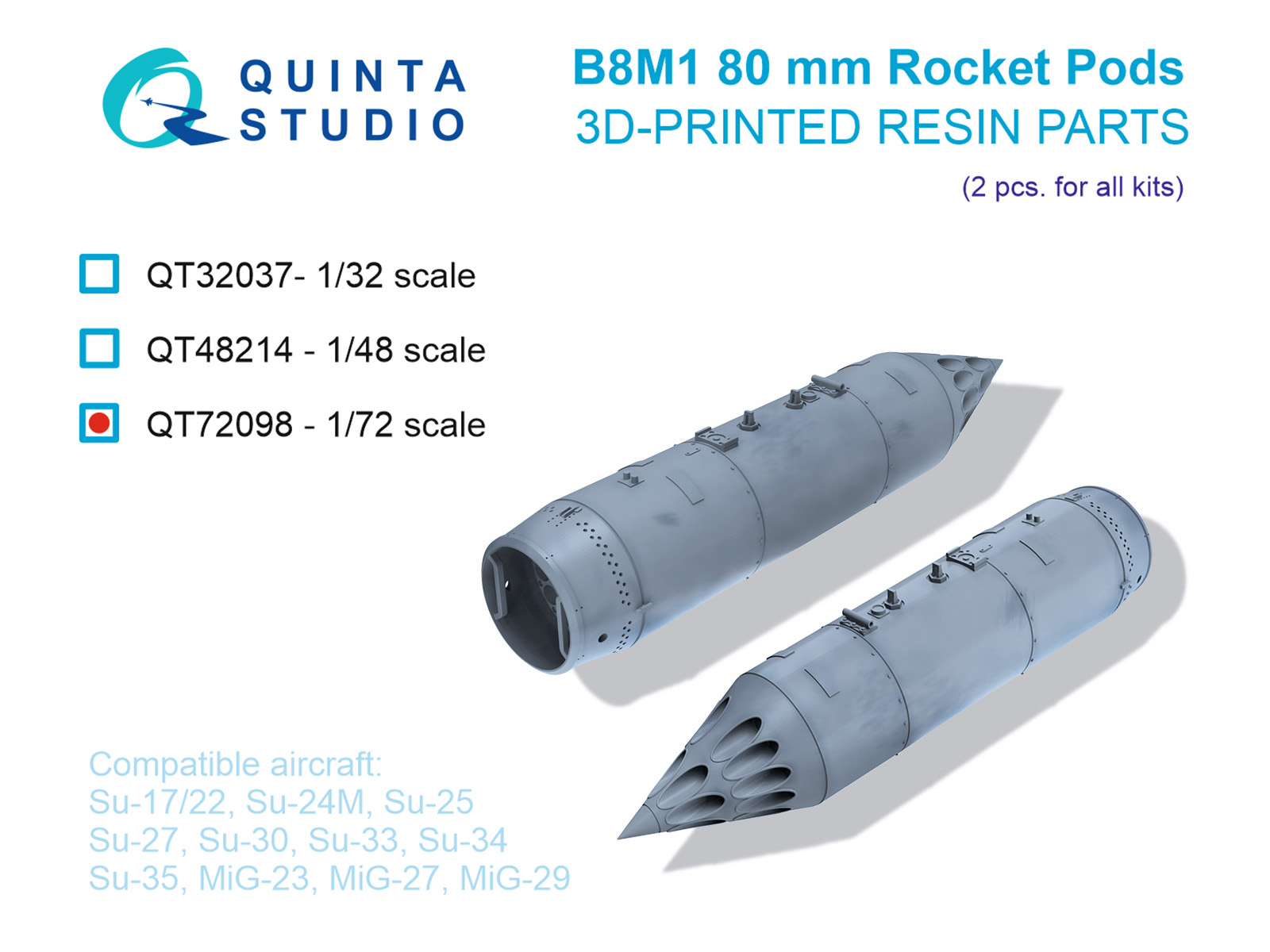1:72 Блоки неуправляемых ракет Б8М1, 2 шт. (для всех моделей) - QT72098