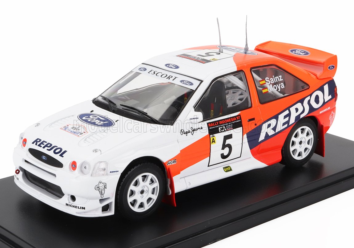 1:24 (Уценка!) FORD Escort Wrc Team Repsol №5 Winner Rally Indonesia (1997) Carlos Sainz - Luis Moya, White Orange Red - 24WRC054-Z1