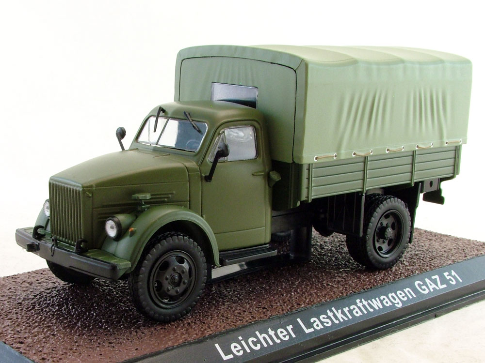 1:43 Горький-51 Leichter Lastcraftwagen, серия NVA-Fahrzeuge от Atlas Verlag, хаки - 7550015