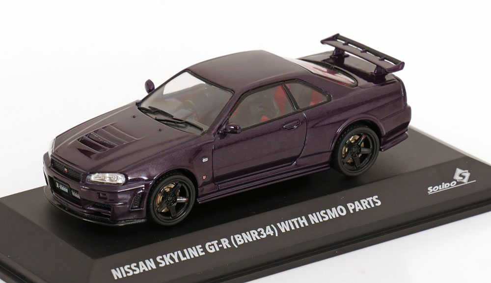 1:43 NISSAN Skyline GT-R (BNR34) with Nismo Parts (1996), purple-metallic - S4318201