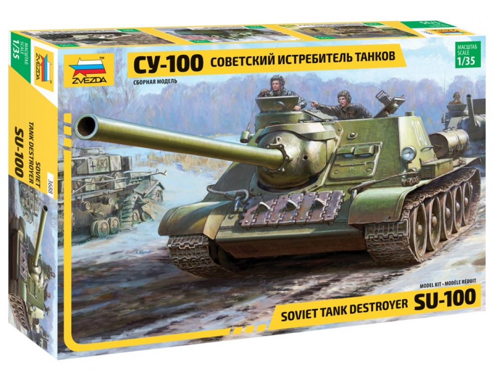 1:35 Сборная модель Советский истребитель танков СУ-100 - 3688