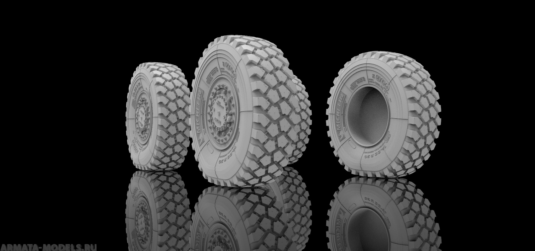 1:35 Тайфун-ВДВ, колеса Michelin под нагрузкой, 4 шт. - AM3623