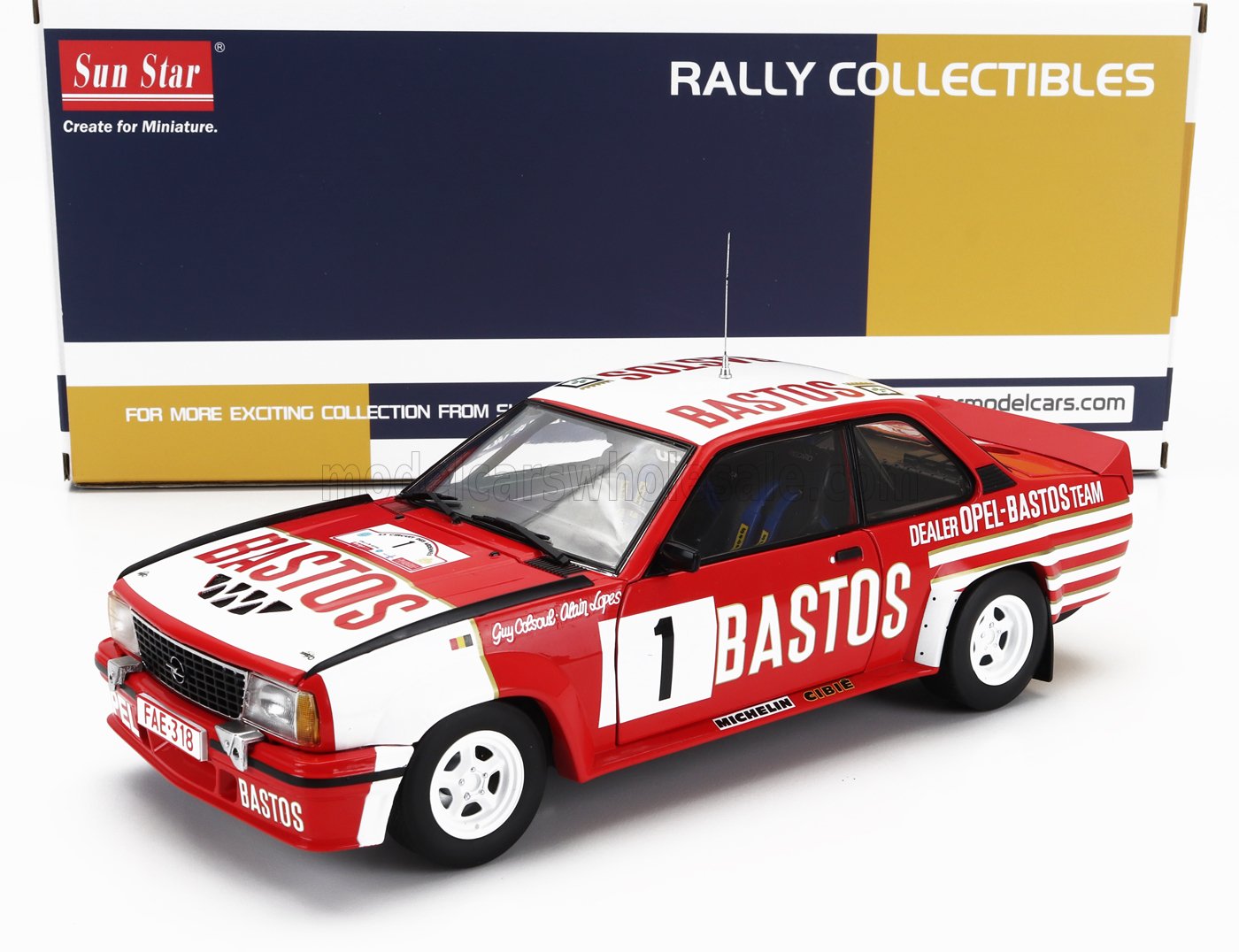1:18 OPEL Ascona 400 Rally Bastos №1 2nd Rally Circuit Des Ardennes (1983) Guy Colsoul - Alain Lopes, Red White - 5395