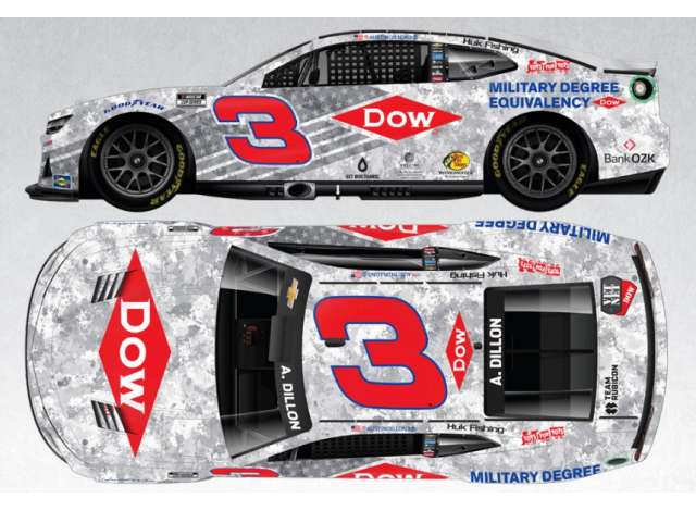 1:64 Chevrolet #3 Austin Dillon *Dow Salutes Veterans* grey/red 2025 - CX32565DWVAD