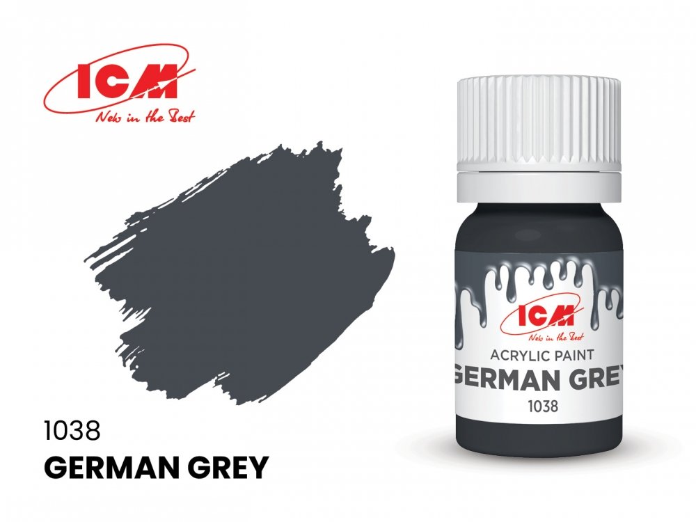 Краска для творчества, 12 мл, цвет Немецкий серый(German Grey) - C1038