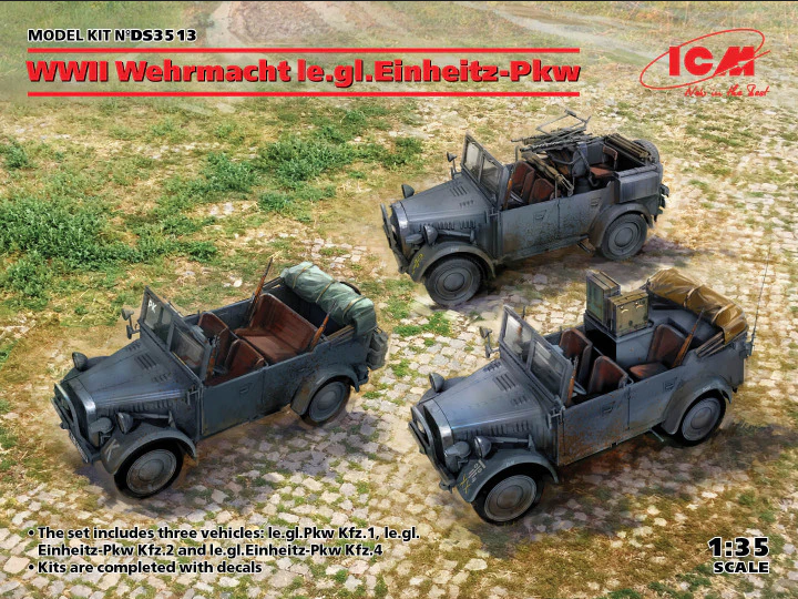 1:35 Сборная модель Легкие вездеходы Вермахта IIМВ - DS3513