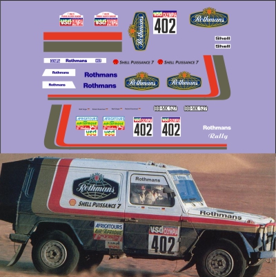 1:43 Набор декалей MERCEDES-BENZ №402 ROTHMANS Dakar - U060
