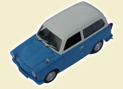 1:43 TRABANT P50 Kombi (1959), Kultowe Auta 8, голубой с белым - kul008