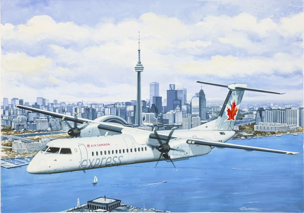 1:144 Сборная модель Ближнемагистральный самолет Dash 8 Q400 Air Canada - 144135