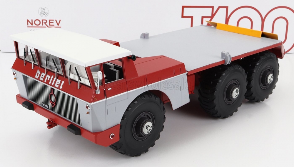 1:43 BERLIET T100 Truck 3-assi (1959), Red Grey - 690043