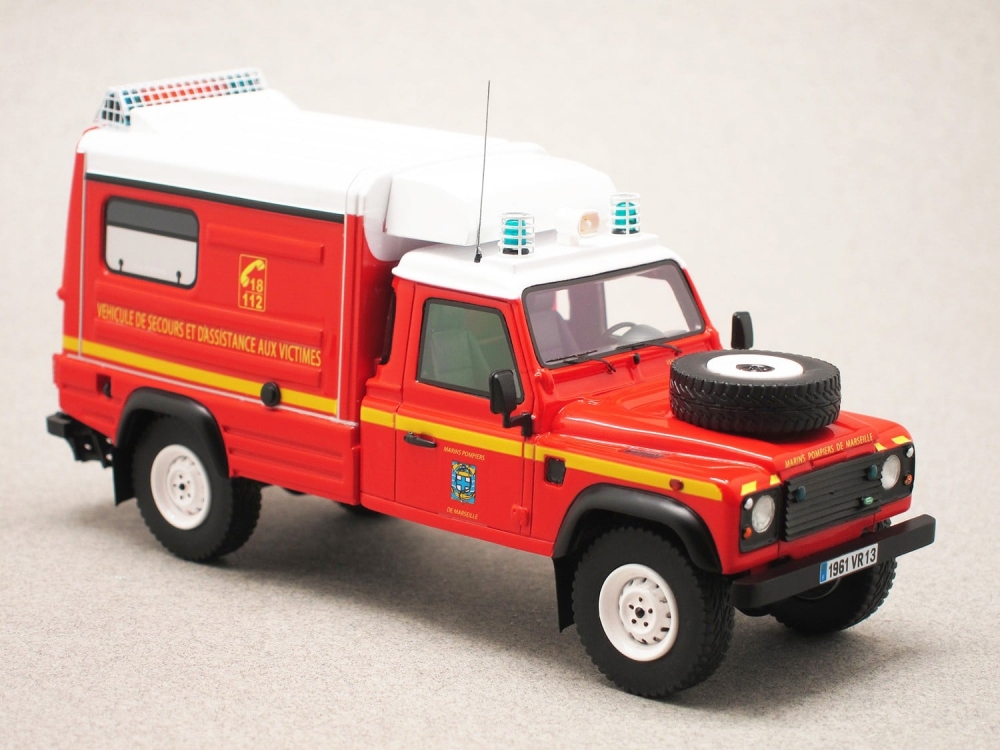 1:43 LAND ROVER DEFENDER 130 PICK-UP CLOSED VSAB TT BMPM SAPEURS - ALARME0052